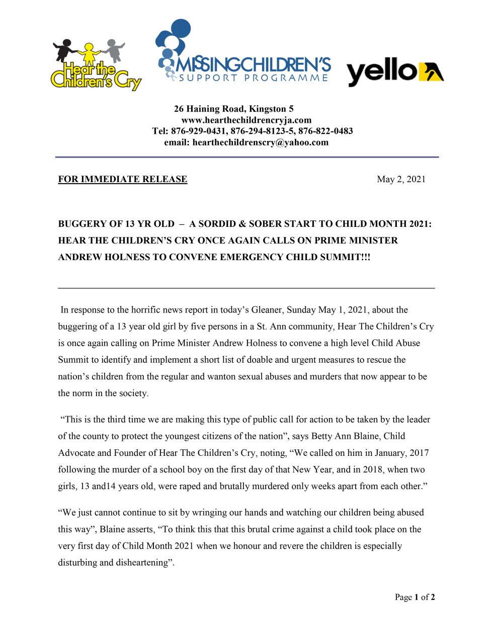 Join child protection programme & welfare in Jamaica